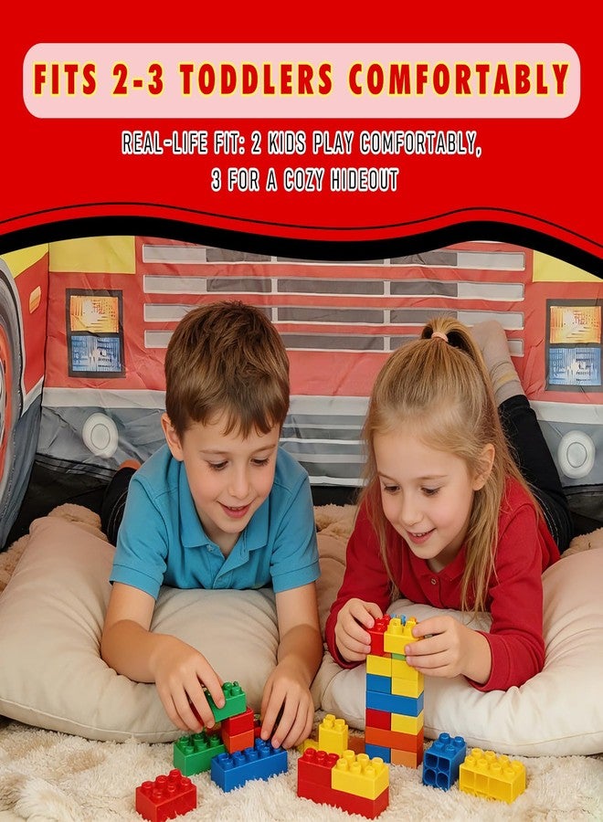 jiangcha Pop Up Play Tent for Kids Aged 3-5 Years Old Boys and Girls: Fire Truck Tent Indoor Outdoor Playhouse for Toddlers 3+ Years Old, Fun Role Play Toy Gift - Image 4