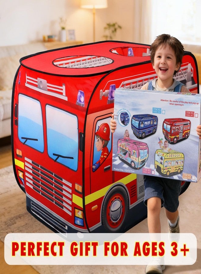 jiangcha Pop Up Play Tent for Kids Aged 3-5 Years Old Boys and Girls: Fire Truck Tent Indoor Outdoor Playhouse for Toddlers 3+ Years Old, Fun Role Play Toy Gift - Image 5