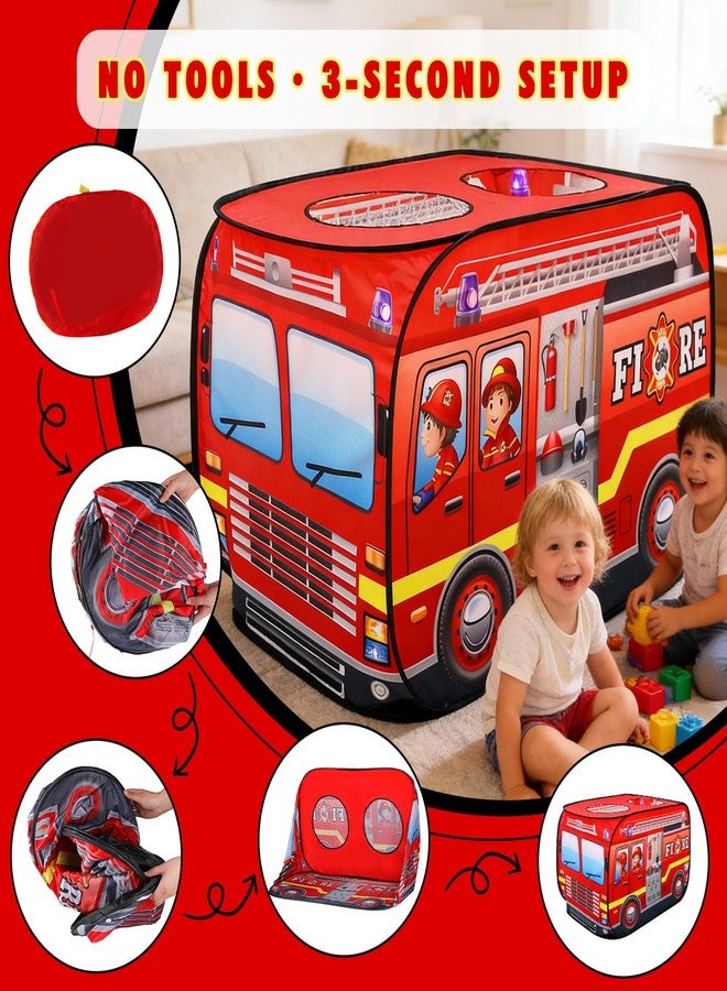 jiangcha Pop Up Play Tent for Kids Aged 3-5 Years Old Boys and Girls: Fire Truck Tent Indoor Outdoor Playhouse for Toddlers 3+ Years Old, Fun Role Play Toy Gift - Image 2