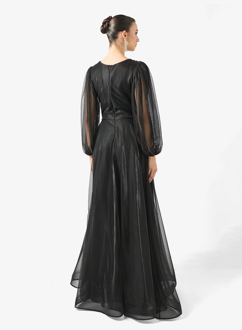 نمشي x فستان معدني بتصميم - - Image 2