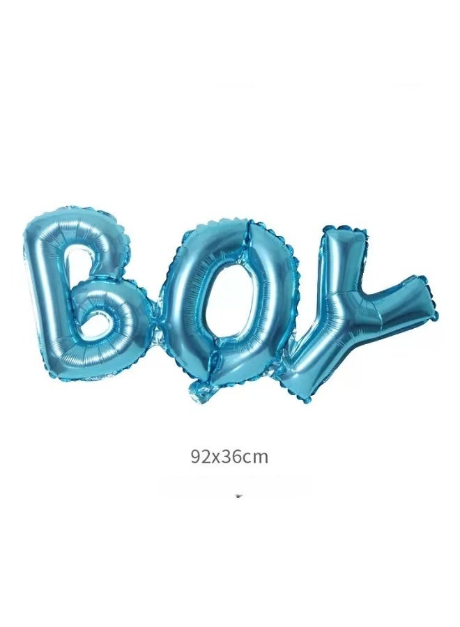 مجموعة خلفية للكشف عن جنس المولود، ذكرًا كان أو أنثى، مع بالونات من رقائق معدنية وستائر هامشية باللونين الوردي والأزرق لحفل استقبال المولود - Image 4