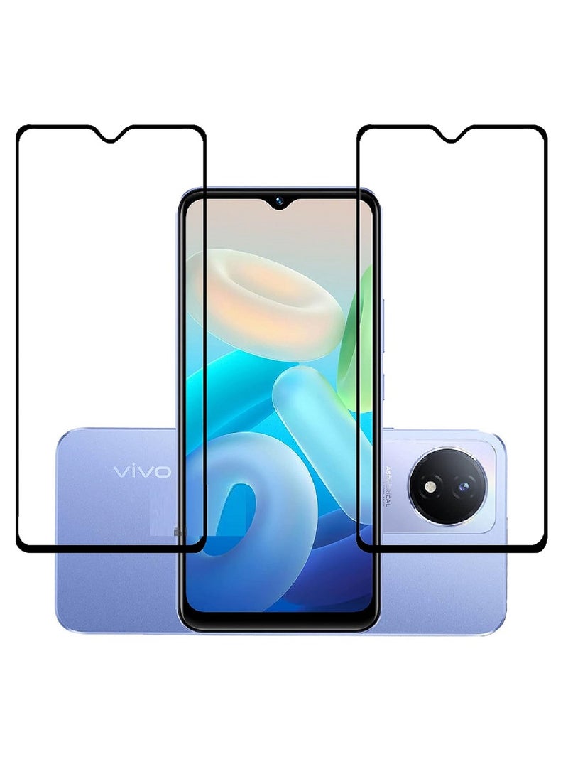 Super 2 Pieces Tempered Glass Screen Protector 5D Designed For vivo Y02s Full Glue Edge to Edge Full Screen Coverage And Bubble Free - Image 1