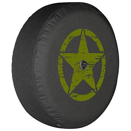 Boomerang بوميرانغ - نجمة متآكلة (طباعة خضراء) - غطاء إطار ناعم JL بحجم 32" لجيب رانجلر JL (مع كاميرا خلفية) - سبورت وسهارا (2018-2024) - صنع في الولايات المتحدة الأمريكية - Image 2