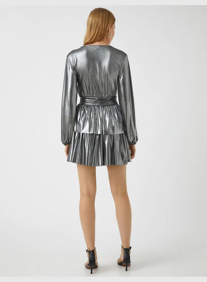 KOTON V Neck Ruffle Dress