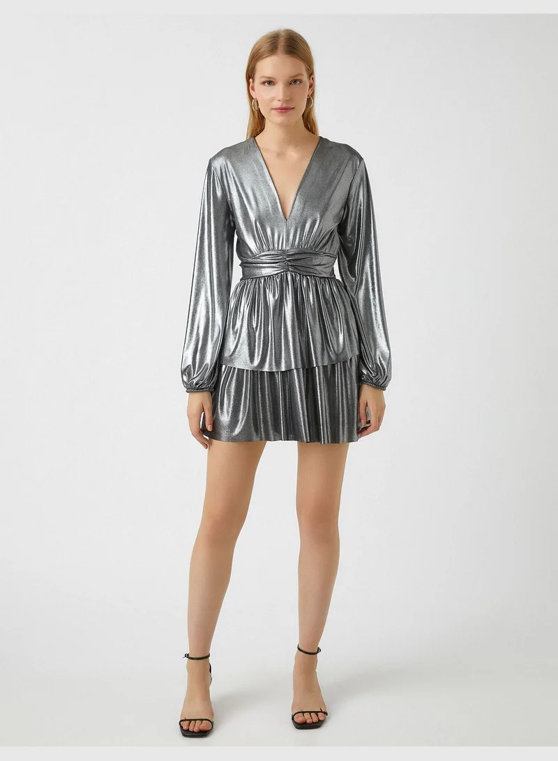 KOTON V Neck Ruffle Dress