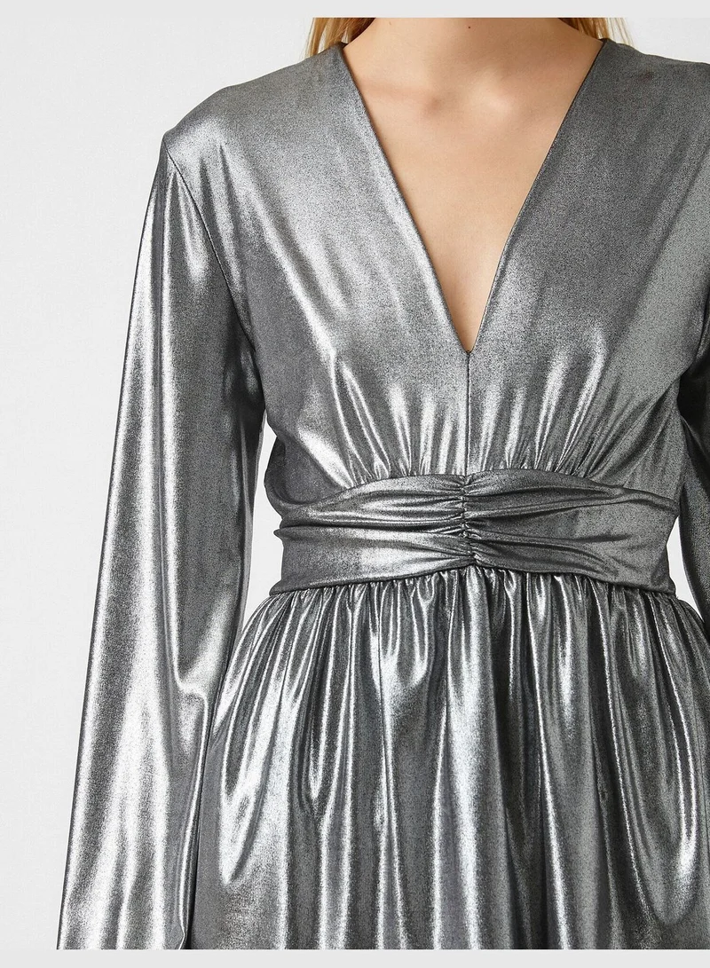 KOTON V Neck Ruffle Dress