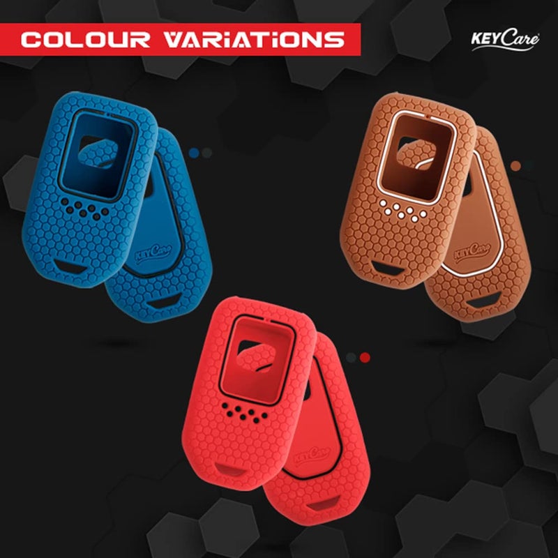 KCARE Keycare® Silicone Key Cover & Keychain Compatible for Honda City, Civic, Amaze, Elevate, WR-V, Accord, BR-V, CR-V, Mobilio, Jazz, Brio Smart Key (Blue +MAH Key Holder) - Image 3