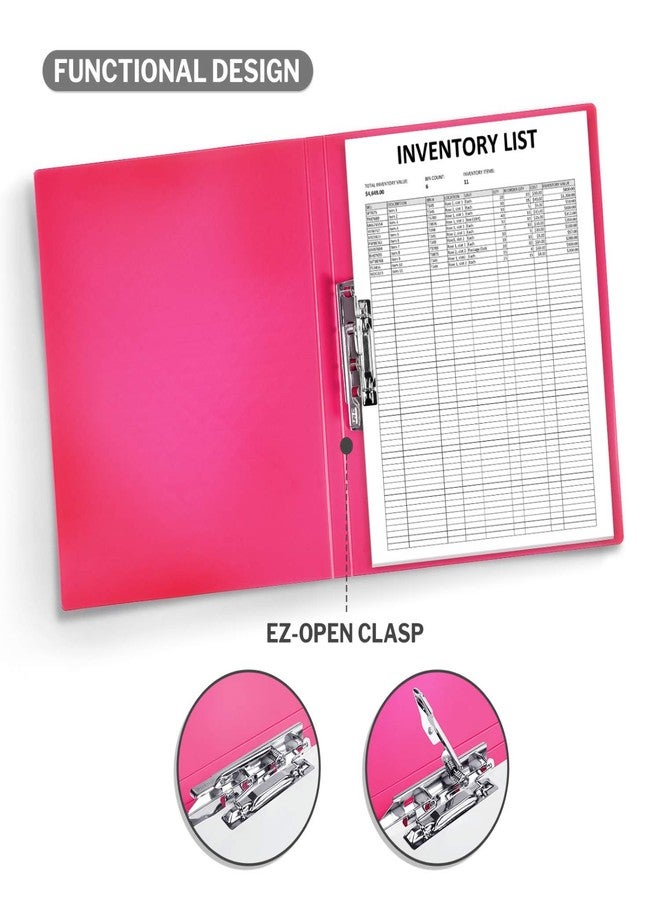 CRANBURY Punchless Clamp Binder (4-Pack, Assorted Colors), Ringless Binder Holds 100 Letter Size Pages, Documents, 8.5x11 Folder with Metal Clip for Home or Office, Transparent Acid-Free Poly - Image 2