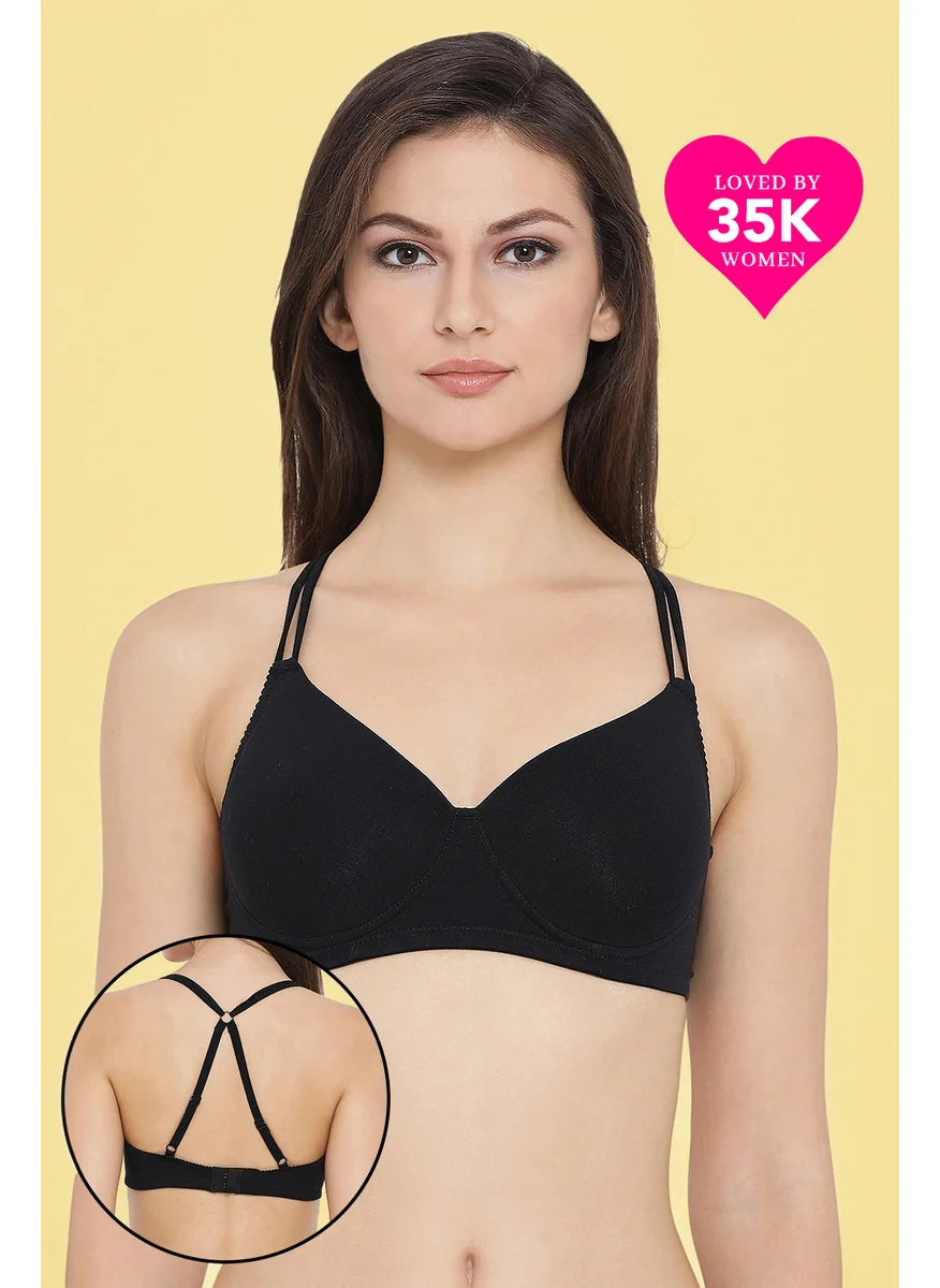 كلوفيا Clovia Cotton Padded Non-Wired T-Shirt Crossback Bra