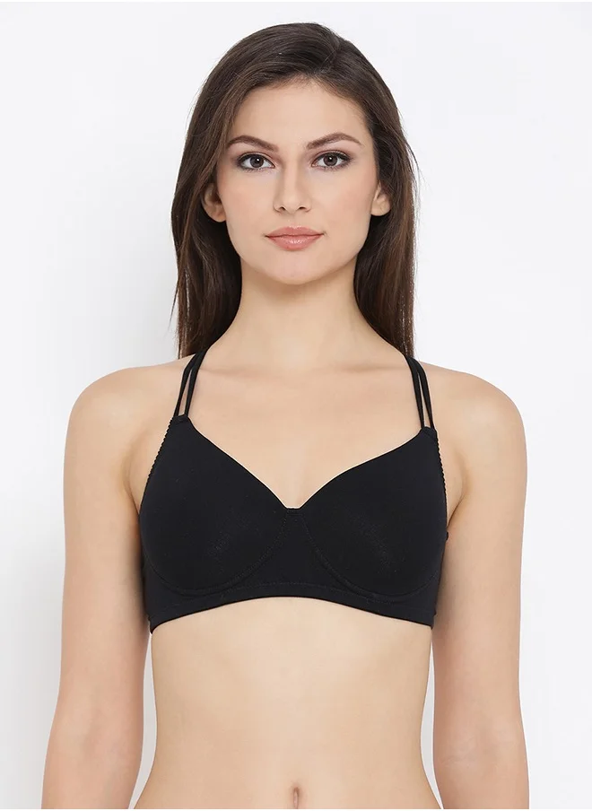 كلوفيا Clovia Cotton Padded Non-Wired T-Shirt Crossback Bra