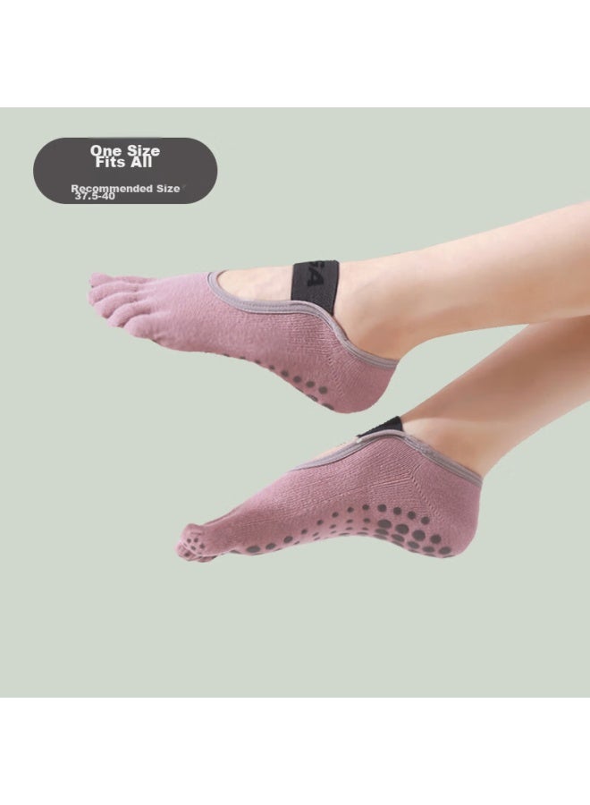 Dweck Duweike Yoga Socks, Five-toe Thin Style, Separate Toe, Fitness, Non-slip, Shock-absorbing, Pilates, Women's Boat Socks, Pink, 2 Pairs - Image 4