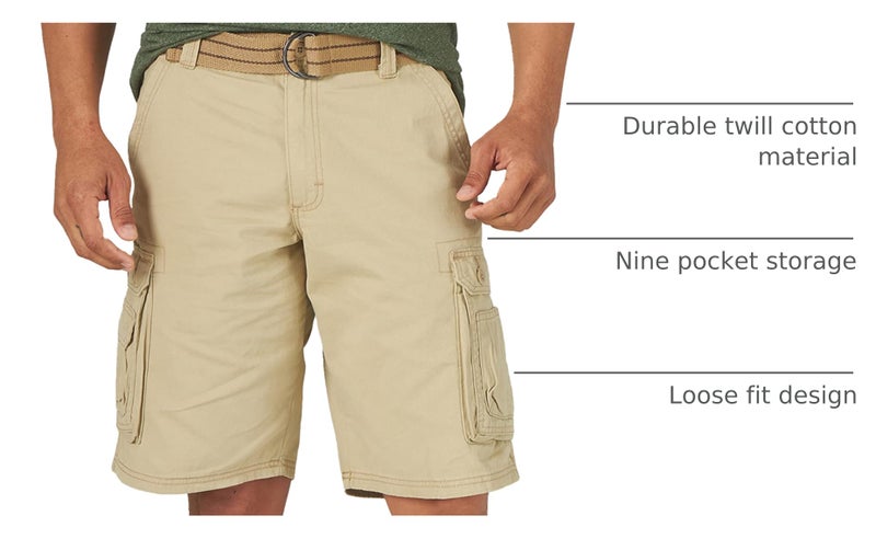 Lee mens Dungarees New Belted Wyoming Cargo Shorts, Buff, 42 US - Image 4