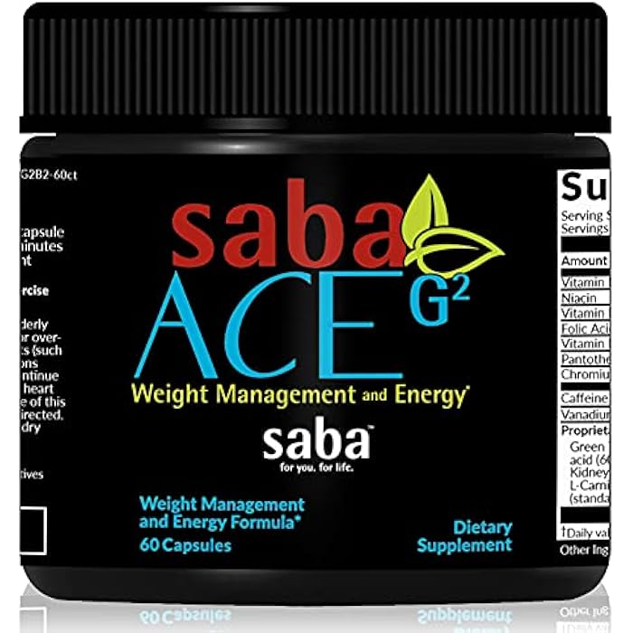 Saba Kombucha Saba ACE G2 - Thermogenic Fat Burner. Weight Loss Supplement, Appetite Suppressant, & Energy Booster - Green Tea Extract,Capsimax, Garcania, Carnosyn & More - 60 Capsules - Image 1