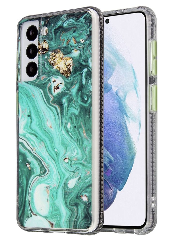 Loquat Drop-resistant all-inclusive flow gold marble Samsung mobile phone case