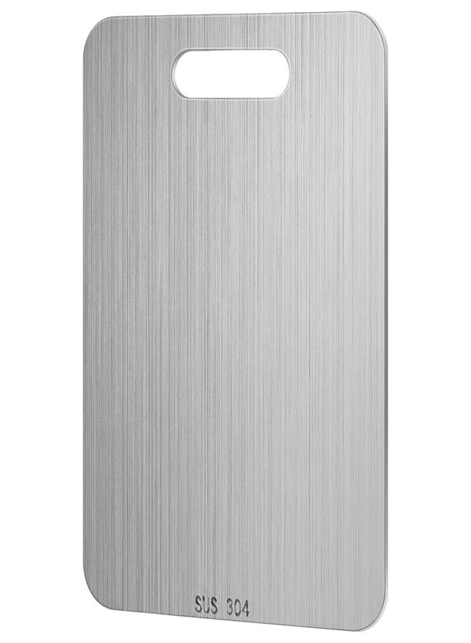 Yaocom لوح تقطيع من الفولاذ المقاوم للصدأ من ياوكوم، قطعة واحدة، مقاس 13.4 بوصة × 9 بوصة، مناسب للمطبخ، مصنوع من الفولاذ 304، آمن للغسل في غسالة الأطباق، طقم ألواح تقطيع معدنية للمطبخ، مناسب للحوم والفواكه والخضراوات - Image 1