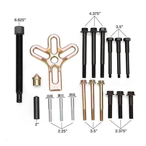 OEMTOOLS 27187 Harmonic Balancer Puller Kit, Removes Harmonic Balancers, Dampers, Pulley Puller, Puller Tool for Use with GM 3300 & 3800 V6 Engines, Includes Metric and SAE Bolts - Image 3