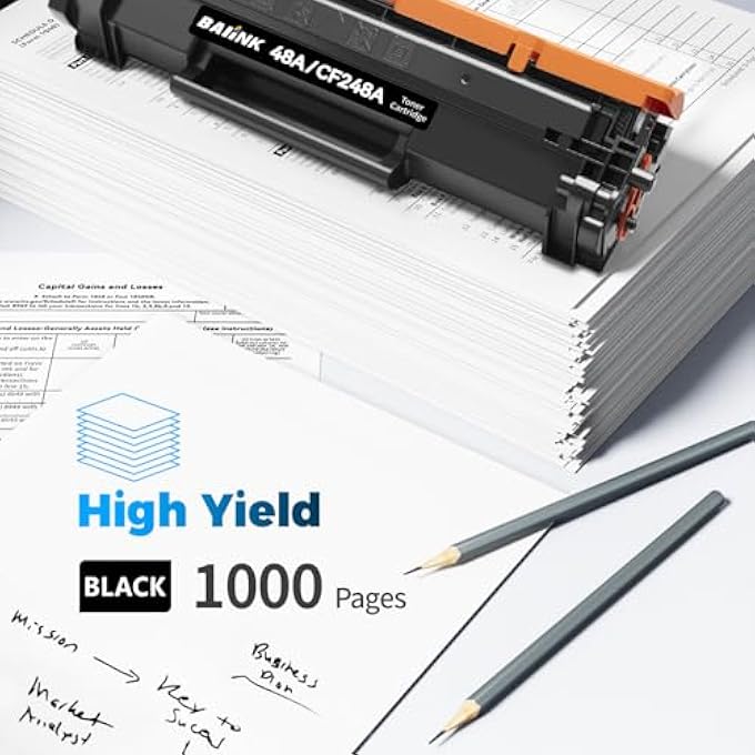 CF248A خرطوشة حبر 48A بديل متوافق مع خرطوشة حبر HP 48A سوداء متوافقة مع HP PRO M15W M15A M16W M16A MFP M29W M29A M28W M28A M30W M31W M14 M17 M15 M28 (2 سوداء) - Image 3