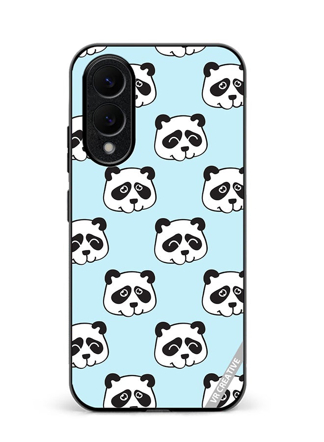 VR CREATIVE Protective Case Cover For Samsung Galaxy S25 Edge Funny Heads In Panda Style Design Multicolour