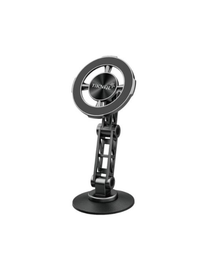 Tiknal TK-H113 Magnetic Car & Desk Phone Holder with Multi-Joint Foldable Arm, 360° Rotation, Strong Adhesive Base & Durable Metal Alloy Body - Black - Image 2
