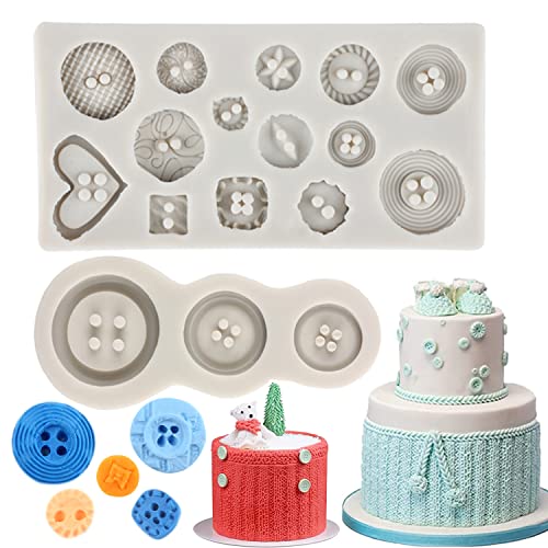 Sijiangmold Mini Knitting Sweater Fondant Molds Crochet Texture Cake Decoration Silicone Mold Button Chocolate Mold For Baby Shower Cake Decorating Cupcake Topper Candy Gum Paste Polymer Clay Set Of 5 - Image 4