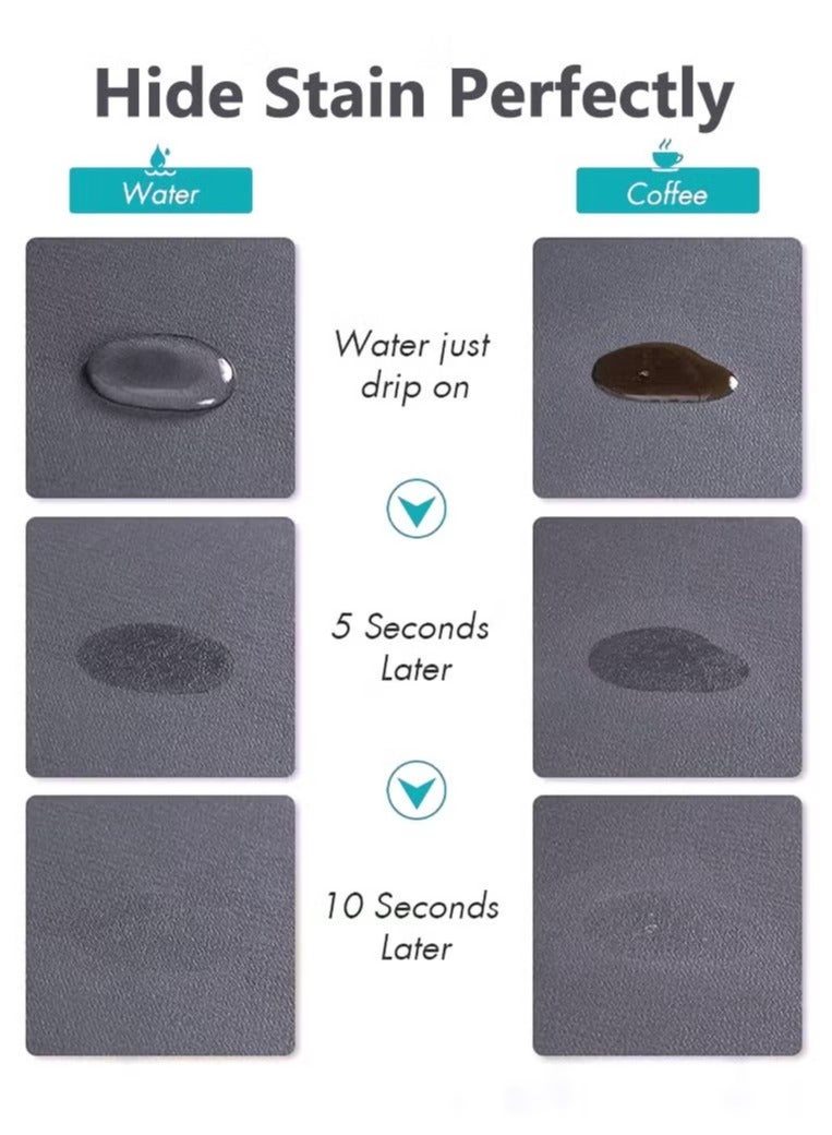 Hihonor سجادة القهوة، سجادة تجفيف ماكينة القهوة مع قاعدة مطاطية غير قابلة للانزلاق، سجادة سريعة الجفاف لماكينة القهوة والمطبخ والحوض وأدوات المائدة (أسود) - Image 3