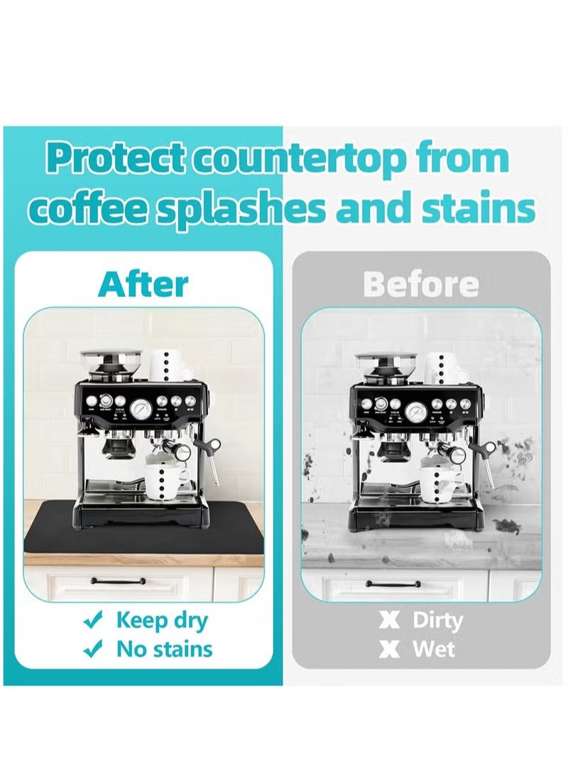Hihonor سجادة القهوة، سجادة تجفيف ماكينة القهوة مع قاعدة مطاطية غير قابلة للانزلاق، سجادة سريعة الجفاف لماكينة القهوة والمطبخ والحوض وأدوات المائدة (أسود) - Image 4
