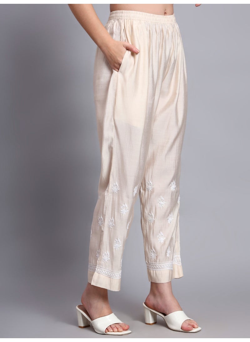 Alaya Hand Embroidered Chikankari Chanderi Kurta Set-AL4089KS - Image 5