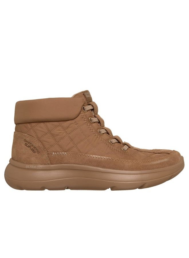 SKECHERS Women's Hands Free Slip-ins On-The-go Encore Quilted Nylon Chugga Ankle Boot, Chestnut, 36 EU - Image 3