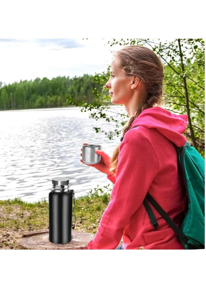 Thermal isulated Water Bottle 1000 ML With LED 316 Stainless Steel Double Wall Vacuum insulated Water Bottles for Hot Cold Water Gym Bottle Flask Bottle LED Display Black.