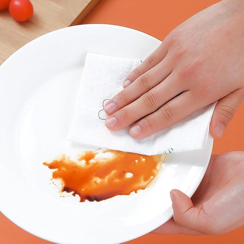 White Disposable Cleaning Cloths 50 Sheets Nonwoven Absorbent Towels for Kitchen Bathroom Dishes Furniture - Image 4