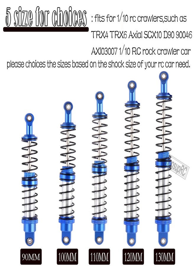 hopsupRC 130mm RC Shocks Absorber Upgrades for 1/10 RC Hobby Cars,7075 Aluminum Full Metal Front Rear Shocks Absorber Damper,4PCS Navy Blue - Image 2