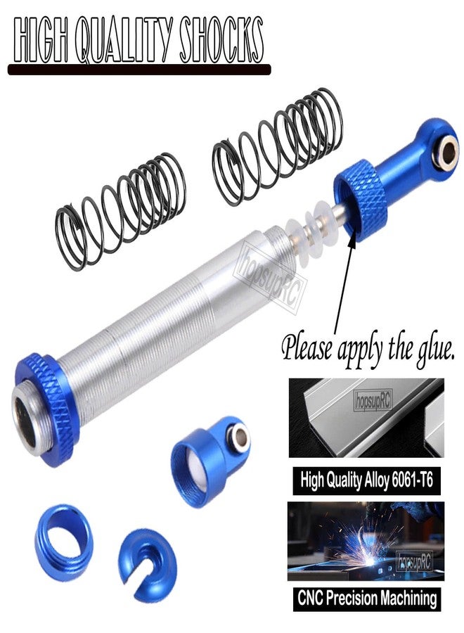 hopsupRC 130mm RC Shocks Absorber Upgrades for 1/10 RC Hobby Cars,7075 Aluminum Full Metal Front Rear Shocks Absorber Damper,4PCS Navy Blue - Image 4
