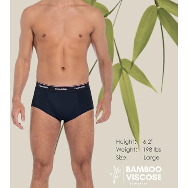 Men's Underwear Briefs Viscose from Bamboo, Moisture Wicking Tagless Underwear for Men Pack Comfort Fly - Image 2