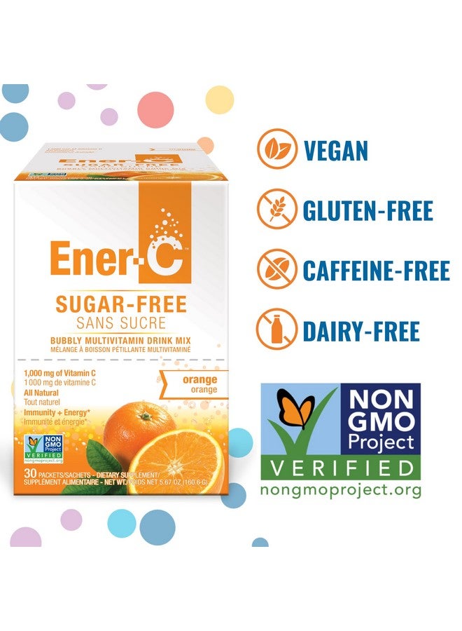 Ener-C Sugar Free Energy Orange Multivitamin Drink Mix Vitamin C 1000mg & Electrolytes - Natural Immunity Support with Real Fruit Juice Powders Non-GMO Vegan & Gluten Free - 30 Count - Image 2