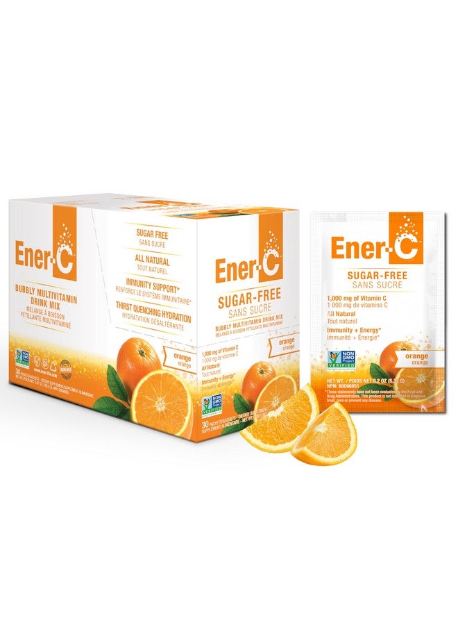 Ener-C Sugar Free Energy Orange Multivitamin Drink Mix Vitamin C 1000mg & Electrolytes - Natural Immunity Support with Real Fruit Juice Powders Non-GMO Vegan & Gluten Free - 30 Count - Image 1
