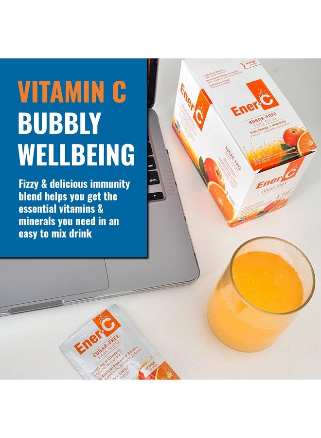 Ener-C Sugar Free Energy Orange Multivitamin Drink Mix Vitamin C 1000mg & Electrolytes - Natural Immunity Support with Real Fruit Juice Powders Non-GMO Vegan & Gluten Free - 30 Count - Image 3