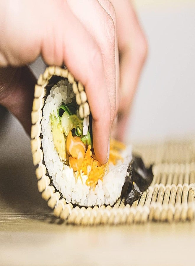 Decorcrafts Sushi Rolling Mat All Natural Bamboo Based Japanese Sushi Rolling/Korean Kimbap Making Mat, Ideal Use in Homes, Cafes, Hotels and Restaurants (Size - 9 x 9.6 Inches) Sushi matt - Image 4