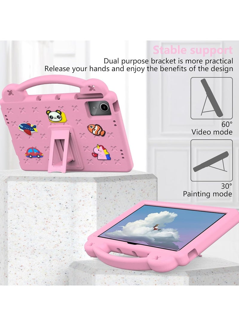 Kids Case Compatible with Lenovo Tab M11 11 Inch Tablet, EVA Cartoon Shockproof Cover with Shoulder Strap Handle Stand (Pink) - Image 3