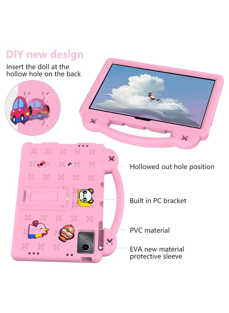 Kids Case Compatible with Lenovo Tab M11 11 Inch Tablet, EVA Cartoon Shockproof Cover with Shoulder Strap Handle Stand (Pink) - Image 4