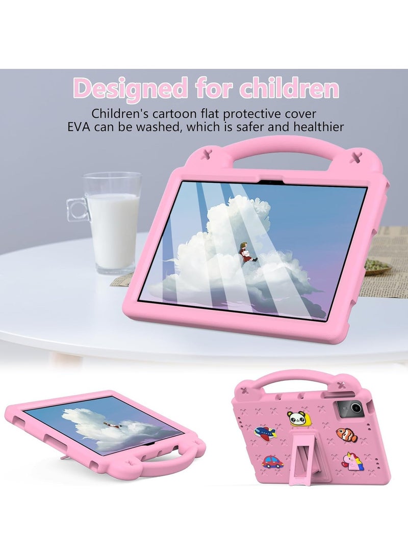 Kids Case Compatible with Lenovo Tab M11 11 Inch Tablet, EVA Cartoon Shockproof Cover with Shoulder Strap Handle Stand (Pink) - Image 2
