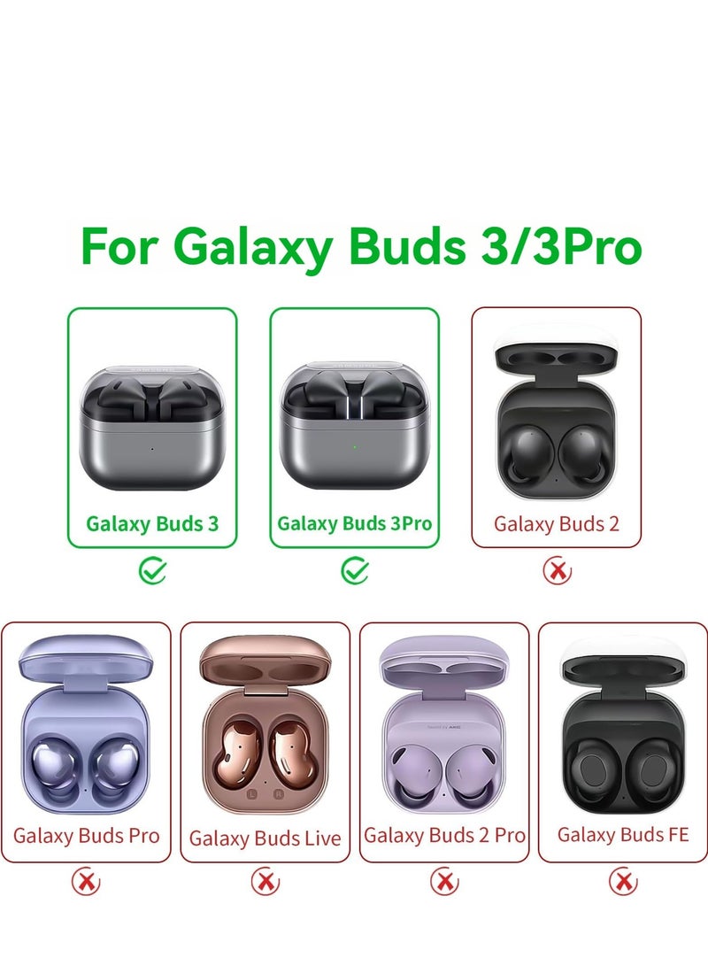 Silicone Case Compatible with Samsung Galaxy Buds 3/3 Pro Protective Cover with Carabiner (Dark Blue) - Image 2