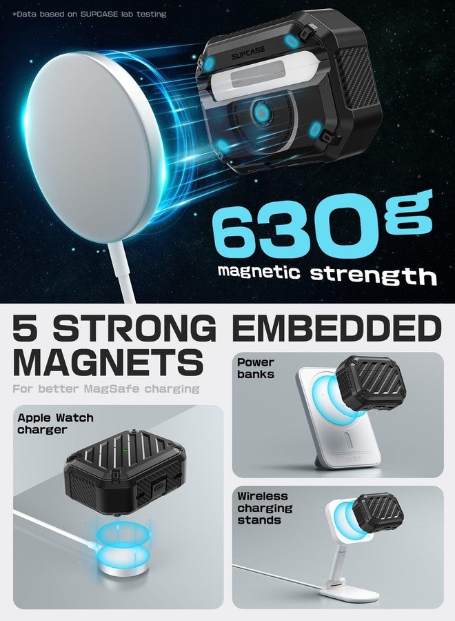 SUPCASE for AirPods Pro 2nd/1st Generation Case with Clean Pen & Carabiner (Unicorn Beetle Mag), [Military-Grade Protection] [Compatible with MagSafe] Anti-Scratch Hard Shell Magnetic Cover, Black - Image 4