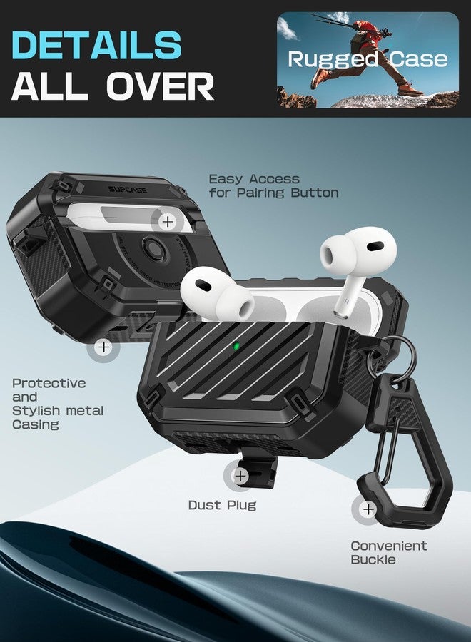 SUPCASE for AirPods Pro 2nd/1st Generation Case with Clean Pen & Carabiner (Unicorn Beetle Mag), [Military-Grade Protection] [Compatible with MagSafe] Anti-Scratch Hard Shell Magnetic Cover, Black - Image 5