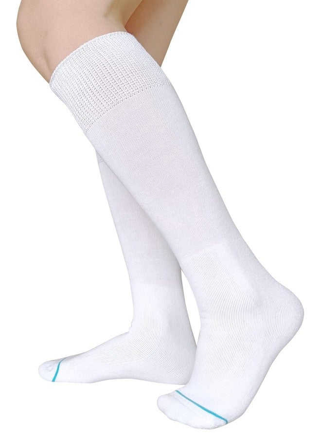 VEIGIKE Socks Liner for Orthopedic Walking Boots Walker Brace Shoe,Medical Tube Socks Under Air Cam Walkers and Fracture Boot Cast Surgical leg Cover White 2 Pairs - Image 5