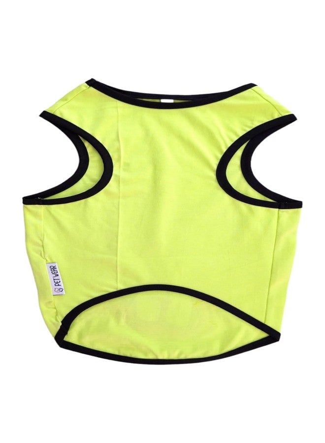 أوربان بتس تيشيرت قطني مطبوع عليه عبارة "خذ الأمور ببساطة" من Urban Pets Petwear للكلاب: Furever Sandoz/Summer Sandoz/Summer Wear (نيون، المقاس: 10XL، أخضر) - Image 2