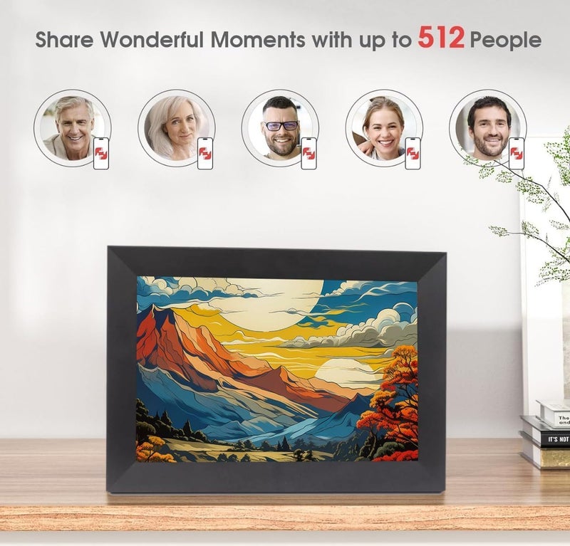 PICCASIO™ 10.1 Inch Digital Photo Frame, HD IPS Touchscreen, 32GB Built-in Memory, Auto-Rotate, Slideshow, Frameo App Support - Image 5