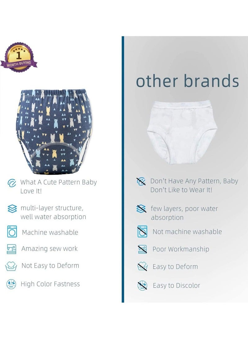 Beauenty 4 pieces 6 Layer Breathable Cotton Training Baby Potty Training Pants, Breathable Potty Training Underwear - Image 4