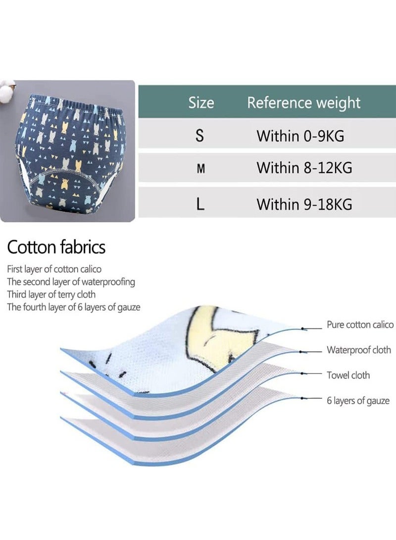Beauenty 4 pieces 6 Layer Breathable Cotton Training Baby Potty Training Pants, Breathable Potty Training Underwear - Image 3