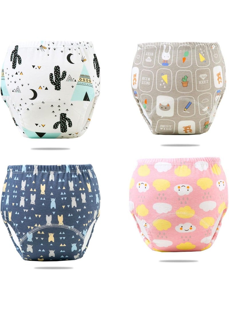 Beauenty 4 pieces 6 Layer Breathable Cotton Training Baby Potty Training Pants, Breathable Potty Training Underwear - Image 1