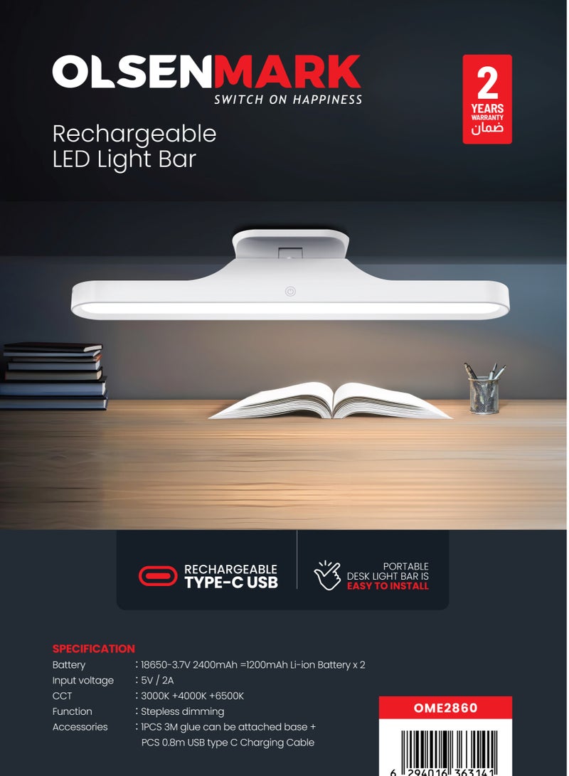 Olsenmark مصباح LED قابل لإعادة الشحن من أولسنمارك OME2860 بار، شحن USB من النوع C - Image 3